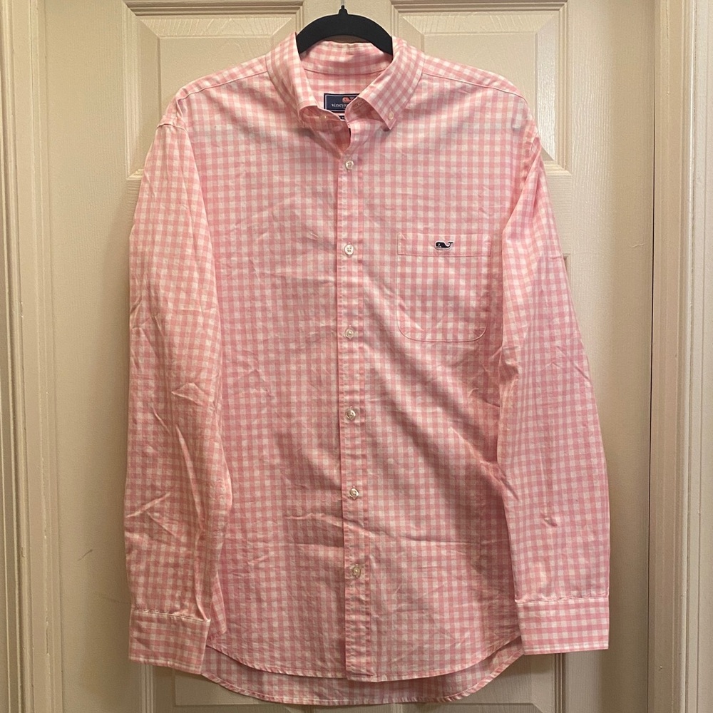Men’s Vineyard Vines Classic Fit Tucker Pink Pink Gingham Button Down Shirt